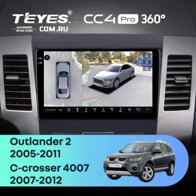 Штатная магнитола Teyes CC4 Pro 360 8/128 Citroen C-Crosser 1 (2007-2013) Декор Тип-A
