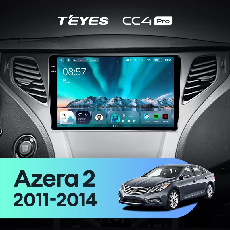 Штатная магнитола Teyes CC4 Pro 12/256 Hyundai Azera 2 (2011-2014)