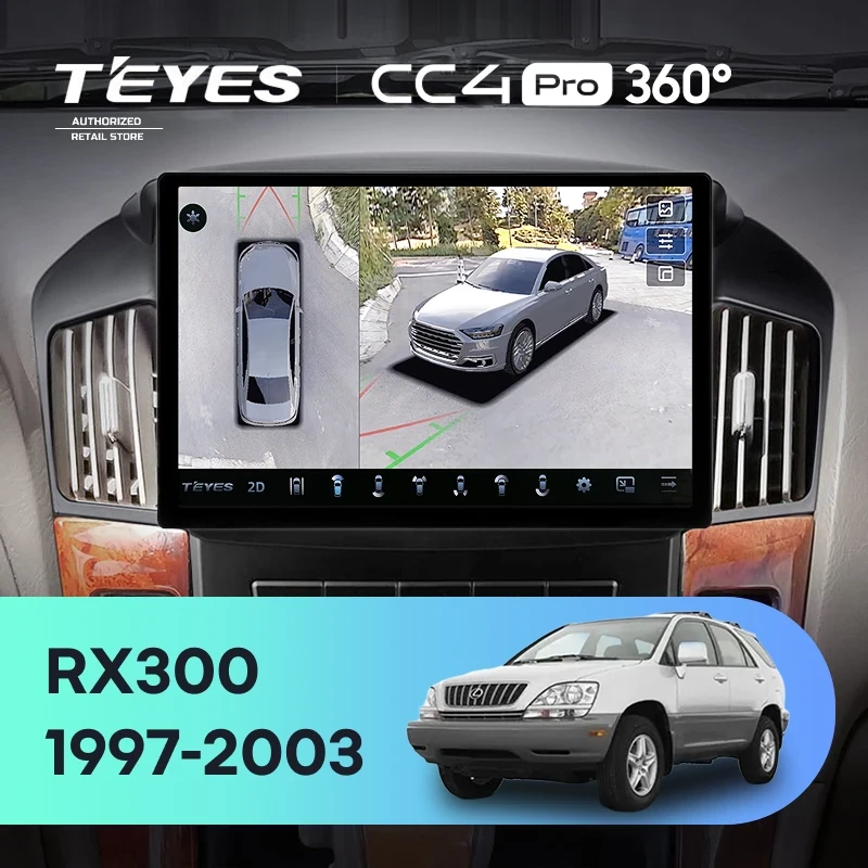 Штатная магнитола Teyes CC4 Pro 360 12/256 Lexus RX300 XU10 (1997-2003) F2 (11")