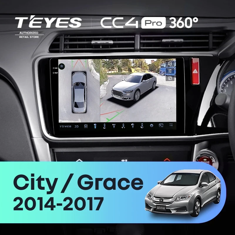 Штатная магнитола Teyes CC4 Pro 360 12/256 Honda City (2014-2017) Тип-A Правый руль