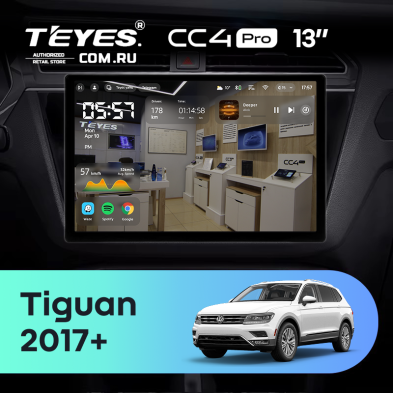Штатная магнитола Teyes CC4 Pro 12/256 Volkswagen Tiguan 2017+ (13")