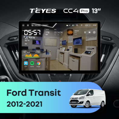 Штатная магнитола Teyes CC4 Pro 8/128 Ford Transit (2012-2021) F1 (13")