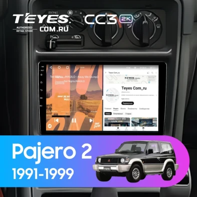 Штатная магнитола Teyes CC3 2K 6/128 Mitsubishi Pajero 2 (1991-1999) F2