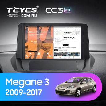 Штатная магнитола Teyes CC3 2K 4/64 Renault Megane 3 (2009-2017) (0din)