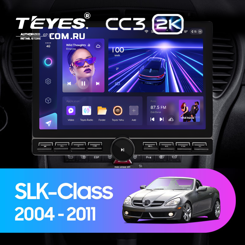 Штатная магнитола Teyes CC3 2K 6/128 Mercedes-Benz SLK-Class R171 (2004-2011) (13" с кнопками)