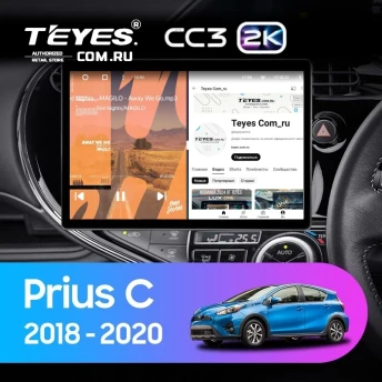 Штатная магнитола Teyes CC3 2K 6/128 Toyota Prius C (2018-2020) Правый руль (13")