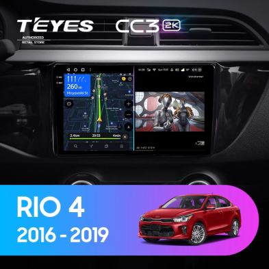 Штатная магнитола Teyes CC3 2K 360 6/128 Kia Rio 4 (2016-2019) Тип-B