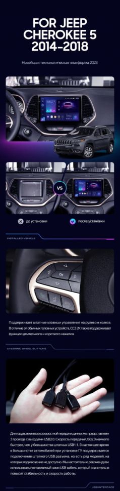 Штатная магнитола Teyes CC3 2K 6/128 Jeep Cherokee 5 KL (2014-2018)