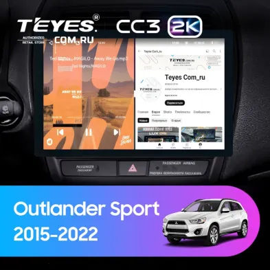 Штатная магнитола Teyes CC3 2K 6/128 Mitsubishi Outlander Sport (2015-2022) Тип-B (13")