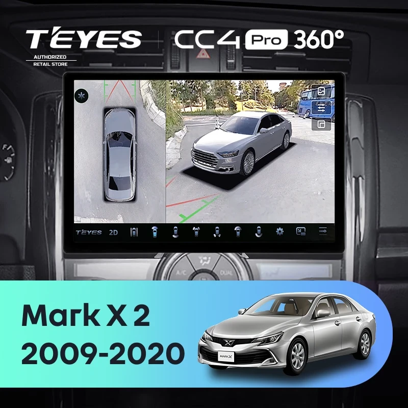 Штатная магнитола Teyes CC4 Pro 360 12/256 Toyota Mark X 2 X130 (2009-2020) (13")