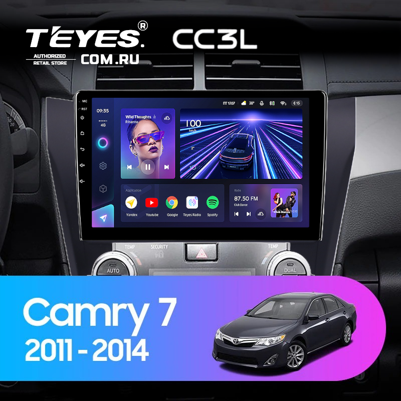 Штатная магнитола Teyes CC3L 4/32 Toyota Camry 7 XV 50 55 (2011-2014) (черная) F2