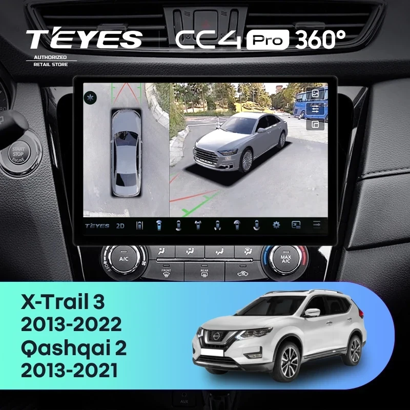 Штатная магнитола Teyes CC4 Pro 360 12/256 Nissan X-Trail 3 T32 (2013-2021) F2 Тип-AВ (11")