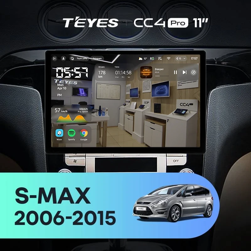 Штатная магнитола Teyes CC4 Pro 12/256 Ford S-MAX (2006-2015) F2 (11")