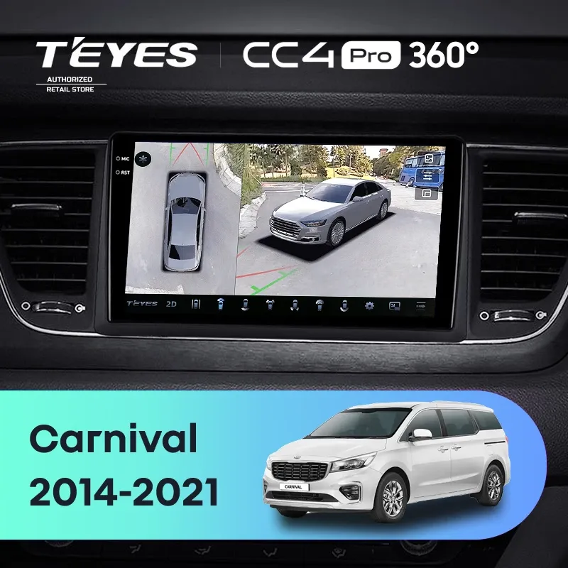 Штатная магнитола Teyes CC4 Pro 360 12/256 Kia Carnival YP (2014-2021) F1 Тип-A