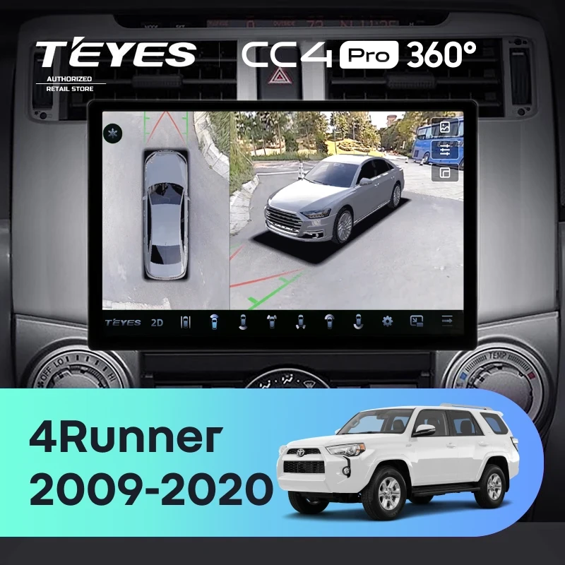 Штатная магнитола Teyes CC4 Pro 360 8/128 Toyota 4Runner 5 N280 (2009-2020) (13")