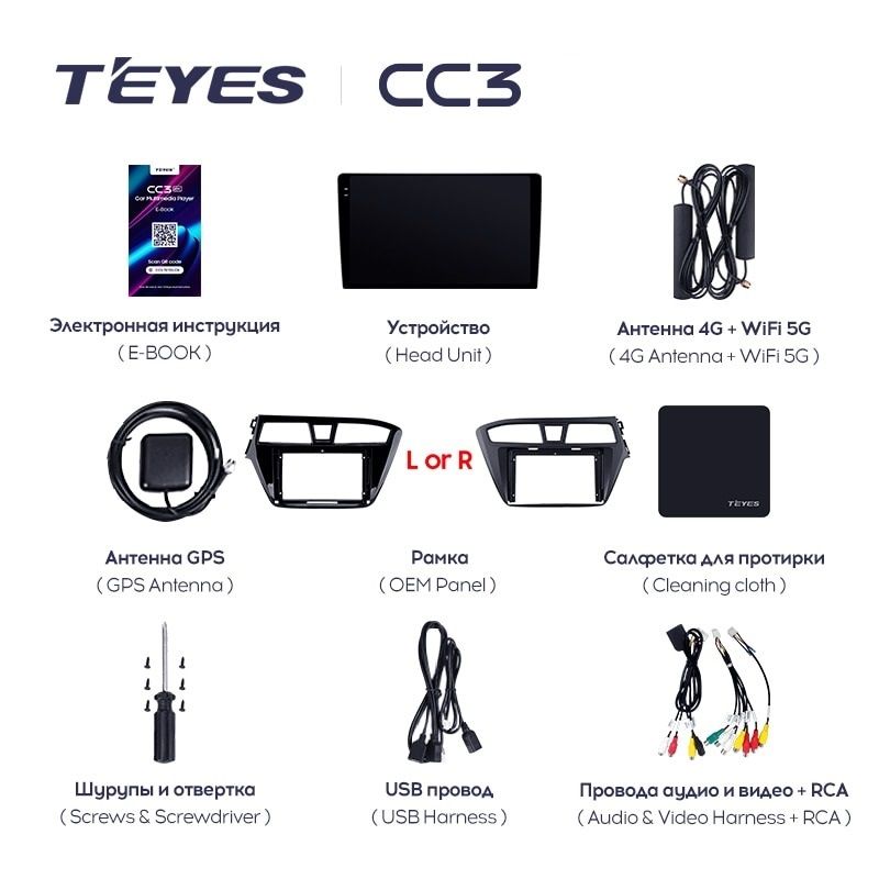 Штатная магнитола Teyes CC3 4/32 Hyundai i20 2 GB (2014-2018)