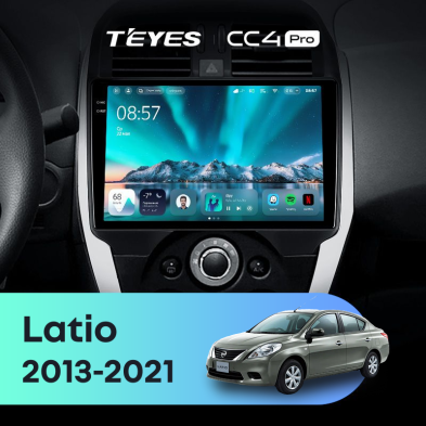 Штатная магнитола Teyes CC4 Pro 8/128 Nissan Latio (N17) (2013-2021) F1
