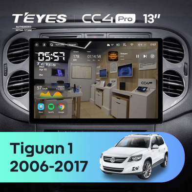 Штатная магнитола Teyes CC4 Pro 8/128 Volkswagen Tiguan 1 NF (2006-2016) F2 (13")