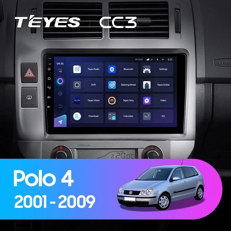 Штатная магнитола Teyes CC3 4/32 Volkswagen Polo Mk4 (2001-2009) F2