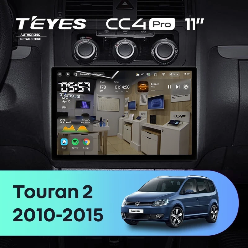 Штатная магнитола Teyes CC4 Pro 12/256 Volkswagen Touran 2 1T (2010-2015) (11")