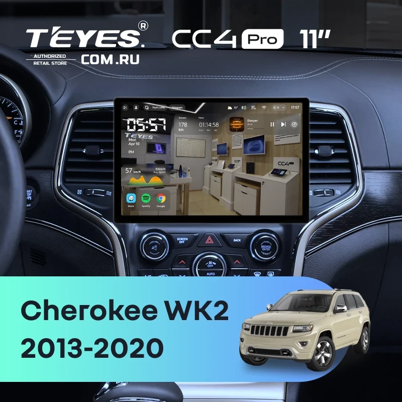 Штатная магнитола Teyes CC4 Pro 8/128 Jeep Grand Cherokee WK2 (2013-2020) F3 (11")
