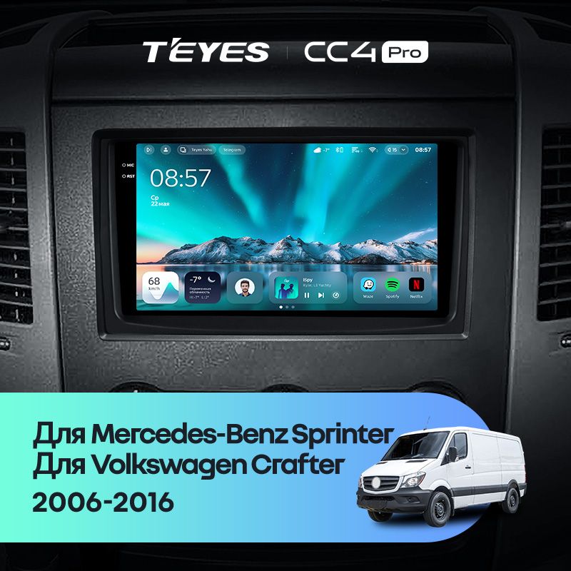 Штатная магнитола Teyes CC4 Pro 8/128 Mercedes-Benz Sprinter (2006-2016) F2