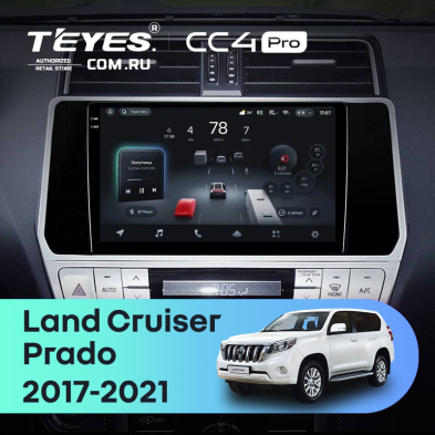 Штатная магнитола Teyes CC4 Pro 8/128 Toyota Land Cruiser Prado 150 (2017-2021)