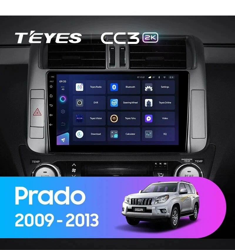 Штатная магнитола Teyes CC3 2K 360 6/128 Toyota Land Cruiser Prado 150 (2009-2013) F2 Тип-A