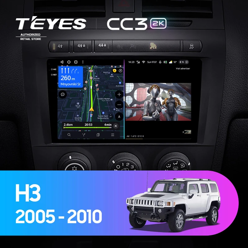 Штатная магнитола Teyes CC3 2K 4/64 Hummer H3 1 (2005-2010)