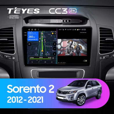 Штатная магнитола Teyes CC3 2K 360 6/128 Kia Sorento 2 II XM (2012-2021) F1