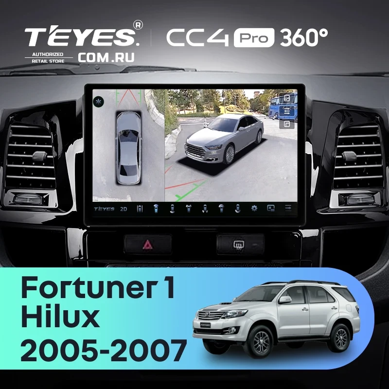 Штатная магнитола Teyes CC4 Pro 360 8/128 Toyota Fortuner (2005-2007) F2 (11")