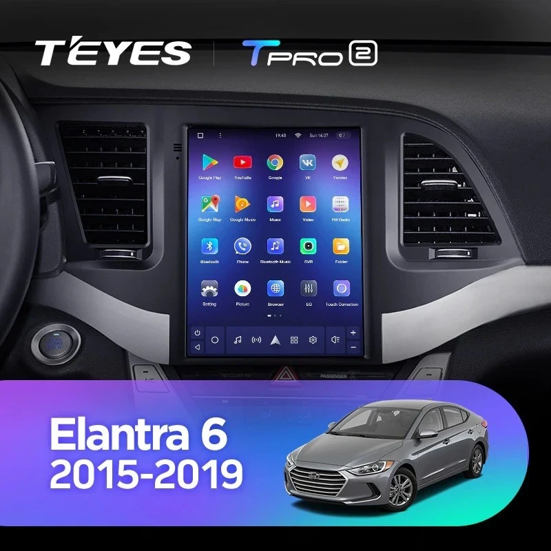 Штатная магнитола Tesla style Teyes TPRO 2 3/32 Hyundai Elantra 6 (2015-2019) Тип-B