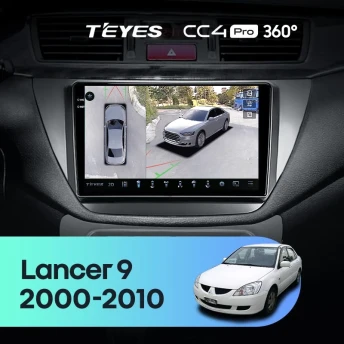 Штатная магнитола Teyes CC4 Pro 360 12/256 Mitsubishi Lancer 9 CS (2000-2010)