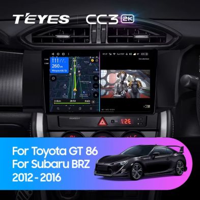 Штатная магнитола Teyes CC3 2K 4/64 Toyota GT 86 (2012-2016) Правый руль