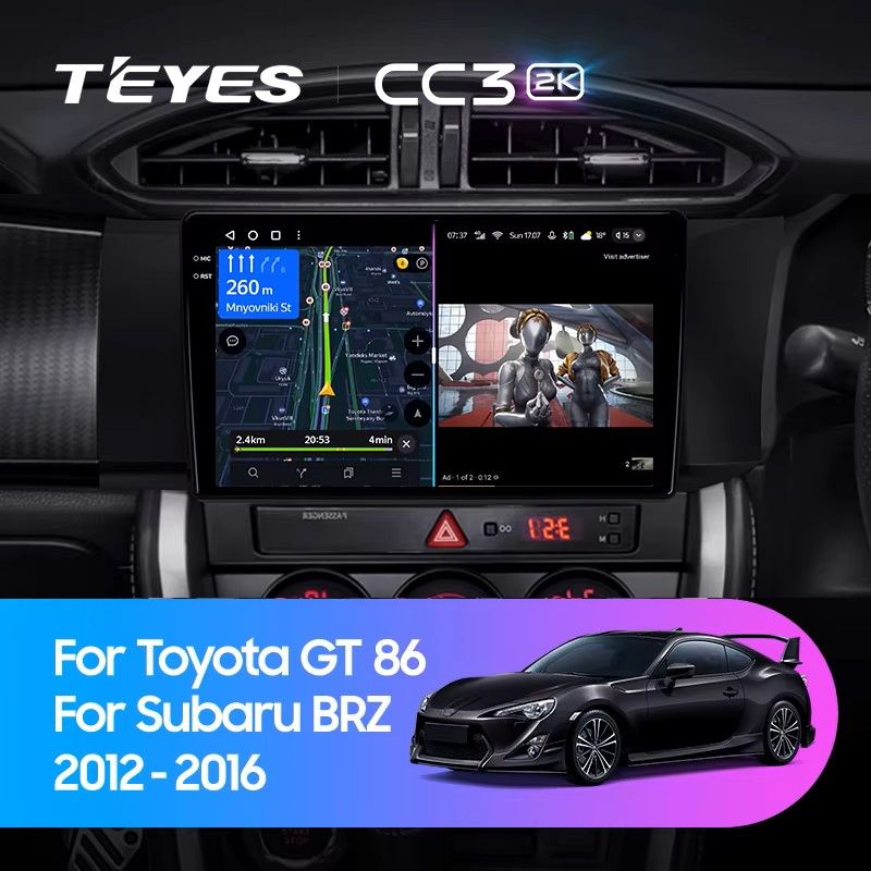 Штатная магнитола Teyes CC3 2K 4/64 Toyota GT 86 (2012-2016) Правый руль