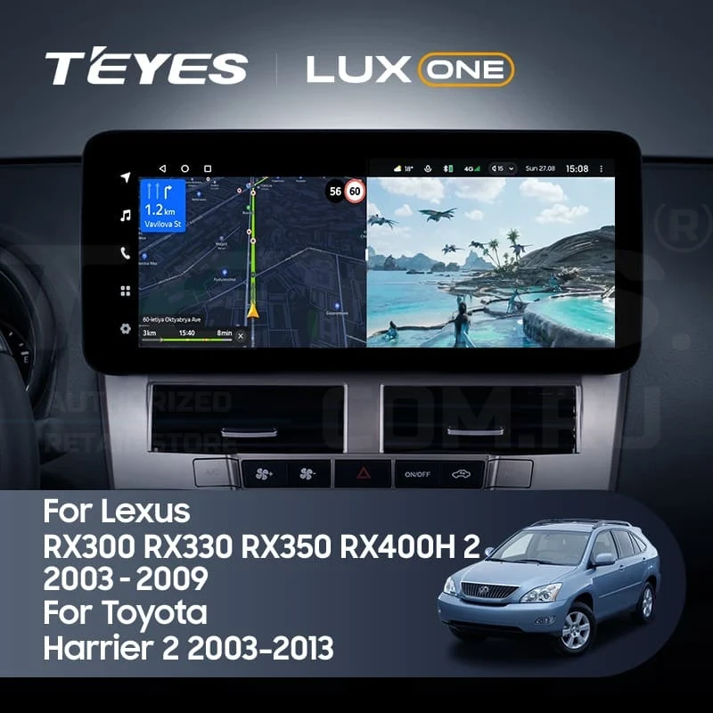 Штатная магнитола Teyes LUX ONE 360 6/128 Lexus RX300 RX330 RX350 RX400H (2003-2009) Тип-B