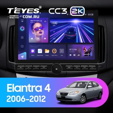 Штатная магнитола Teyes CC3 2K 6/128 Hyundai Elantra 4 HD (2006-2012) (13" с кнопками)