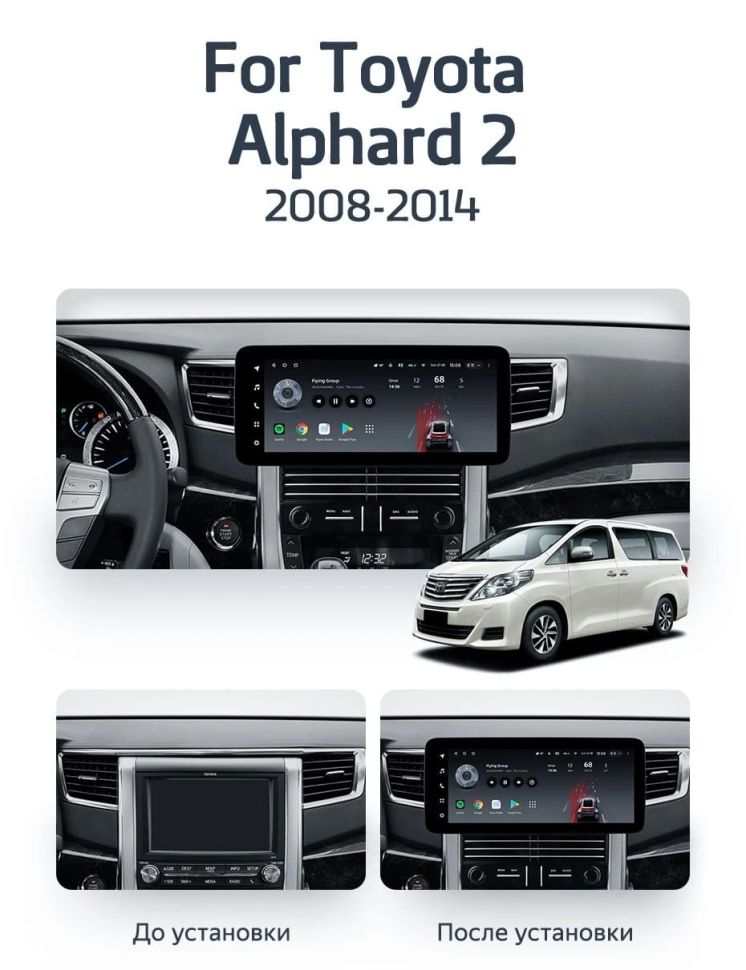 Штатная магнитола Teyes LUX ONE 6/128 Toyota Alphard 2 H20 (2008-2014) Тип-A