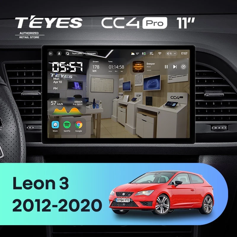 Штатная магнитола Teyes CC4 Pro 8/128 Seat Leon 3 (2012-2020) F3 (11")
