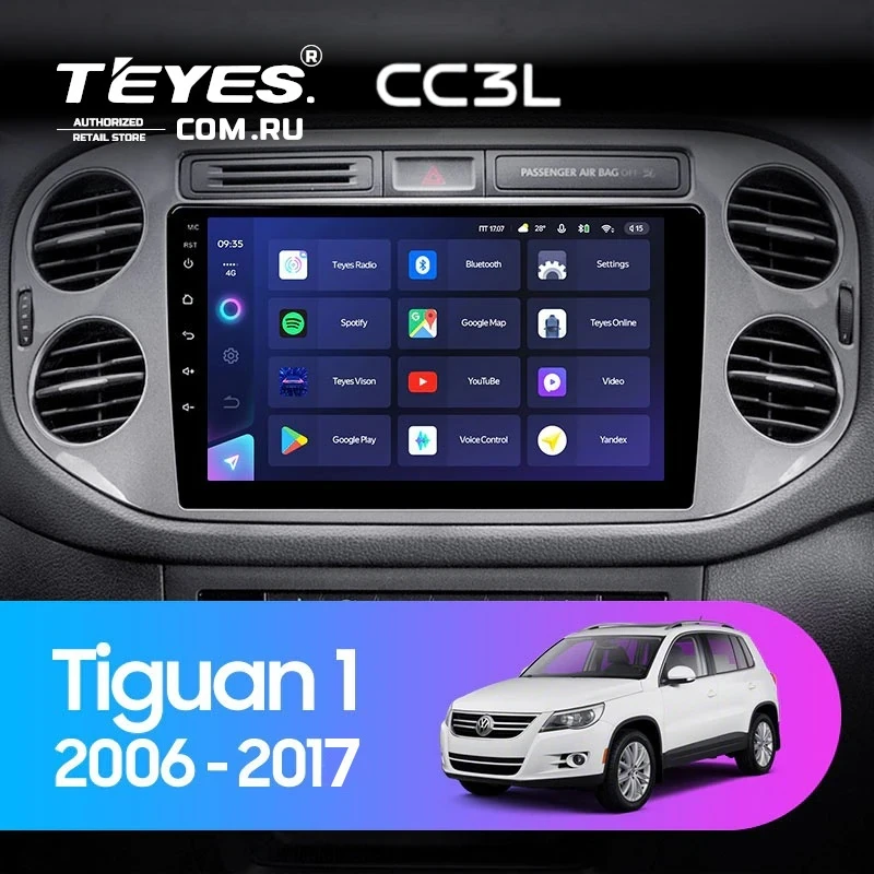 Штатная магнитола Teyes CC3L 4/32 Volkswagen Tiguan 1 NF (2006-2017) F1
