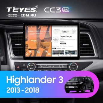 Штатная магнитола Teyes CC3 2K 4/64 Toyota Highlander 3 XU50 (2013-2018) (13")