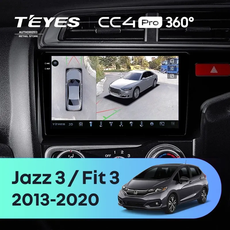 Штатная магнитола Teyes CC4 Pro 360 12/256 Honda Fit 3 GP GK (2013-2020) Тип-A Правый руль