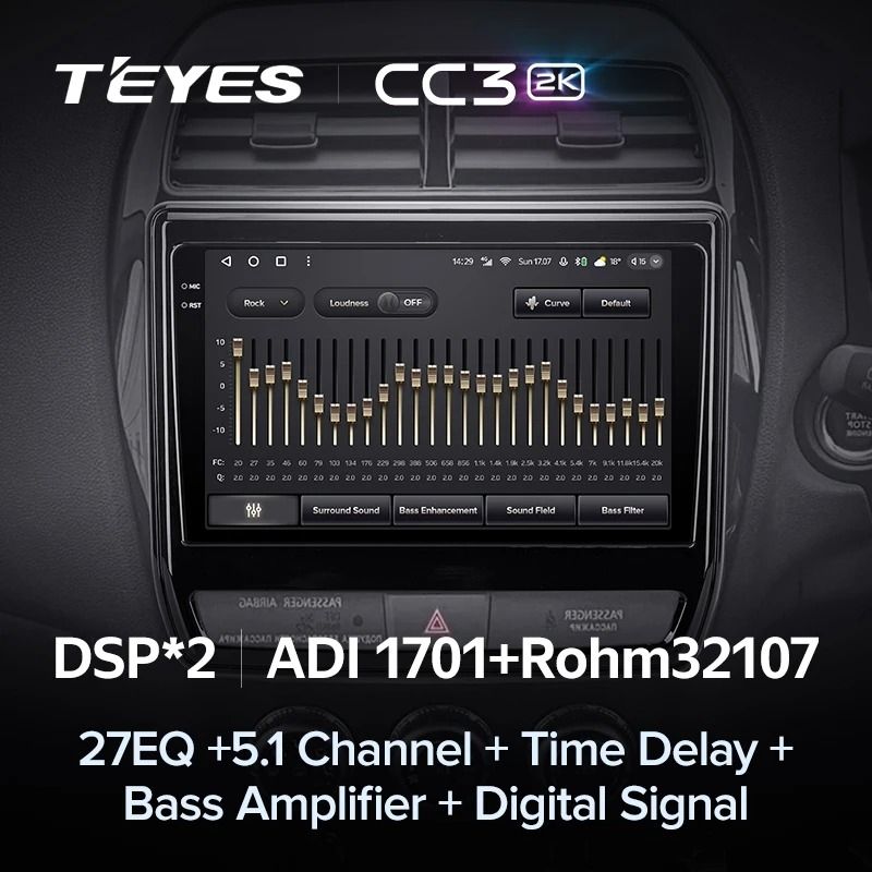 Штатная магнитола Teyes CC3 2K 4/32 Mitsubishi ASX (2016-2023) Тип-A Правый руль