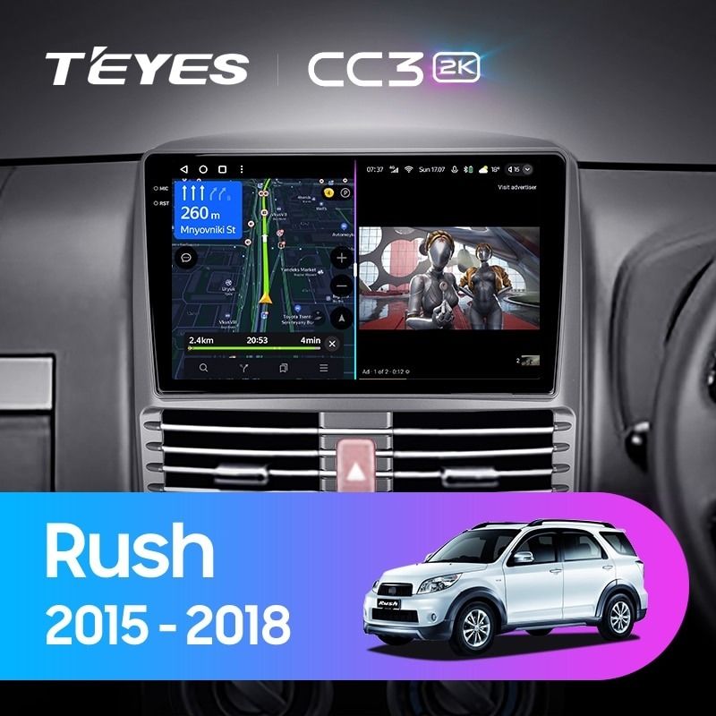 Штатная магнитола Teyes CC3 2K 360 6/128 Toyota Rush (2015-2018) Правый руль