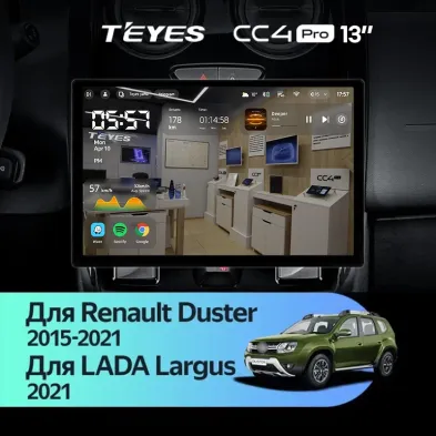 Штатная магнитола Teyes CC4 Pro 8/128 Lada Largus 2021+ F1 (13")