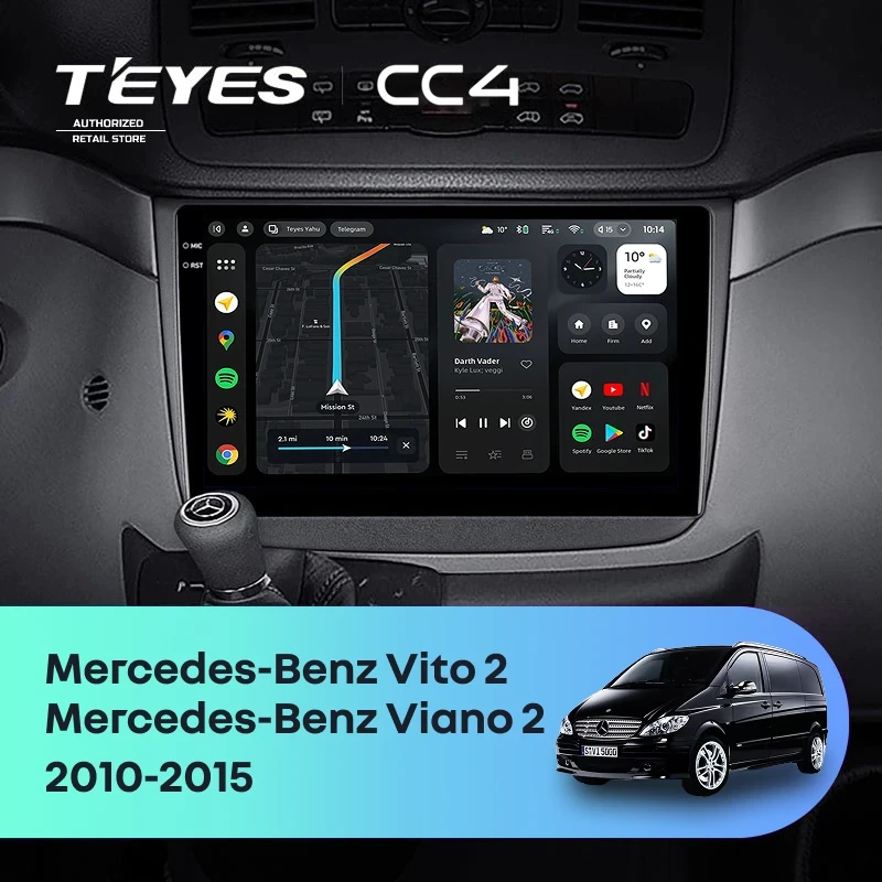 Штатная магнитола Teyes CC4 Pro 360 12/256 Mercedes-Benz Vito W639 (2010-2015) (11")