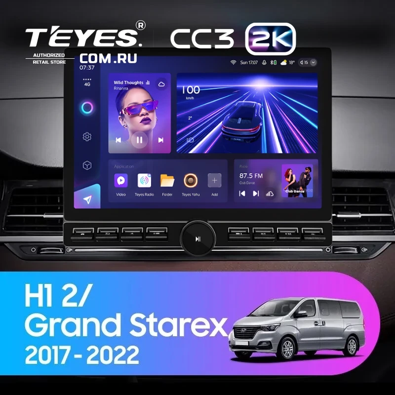 Штатная магнитола Teyes CC3 2K 6/128 Hyundai H1 2 Grand Starex TQ (2017-2022) (13" с кнопками)