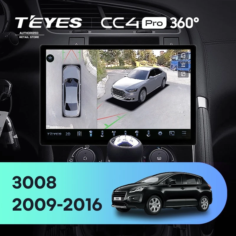 Штатная магнитола Teyes CC4 Pro 360 8/128 Peugeot 3008 1 (2009-2016) F2 (13")
