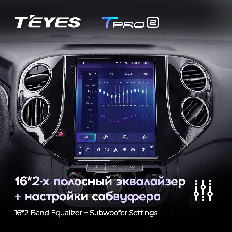 Штатная магнитола Tesla style Teyes TPRO 2 4/64 Volkswagen Tiguan 1 NF (2007-2016)