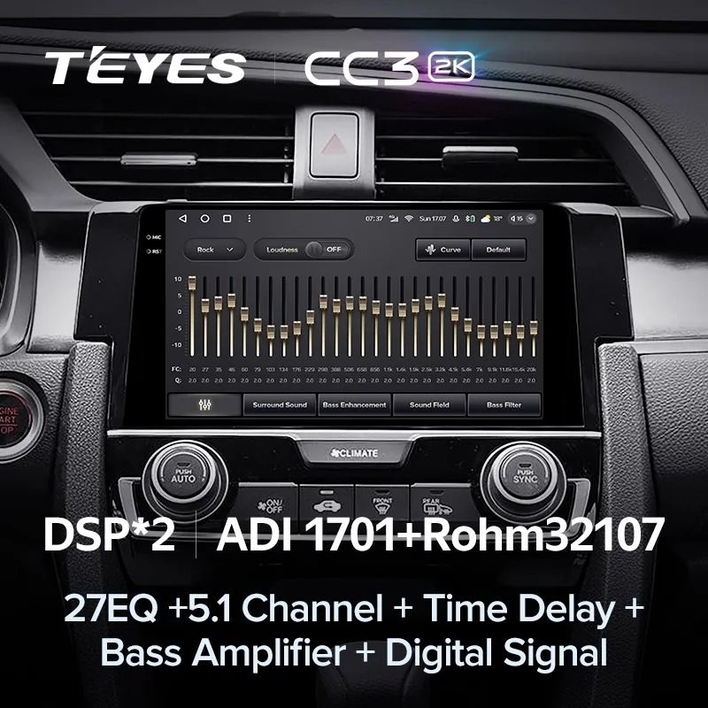 Штатная магнитола Teyes CC3 2K 6/128 Honda Civic 10 FC FK (2015-2020)